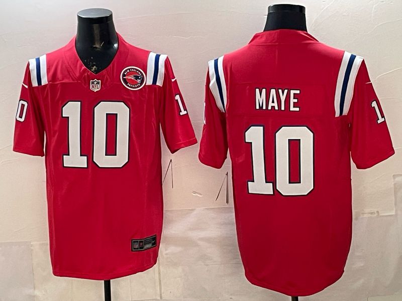 Men 2026 New England Patriots #10 Maye red Limited Nike NFL Jersey style 01->new england patriots->NFL Jersey